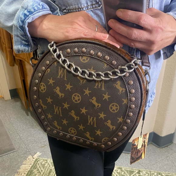Montana West Handbags - Montana West Brown Crossbody Bag with Chain Detail
